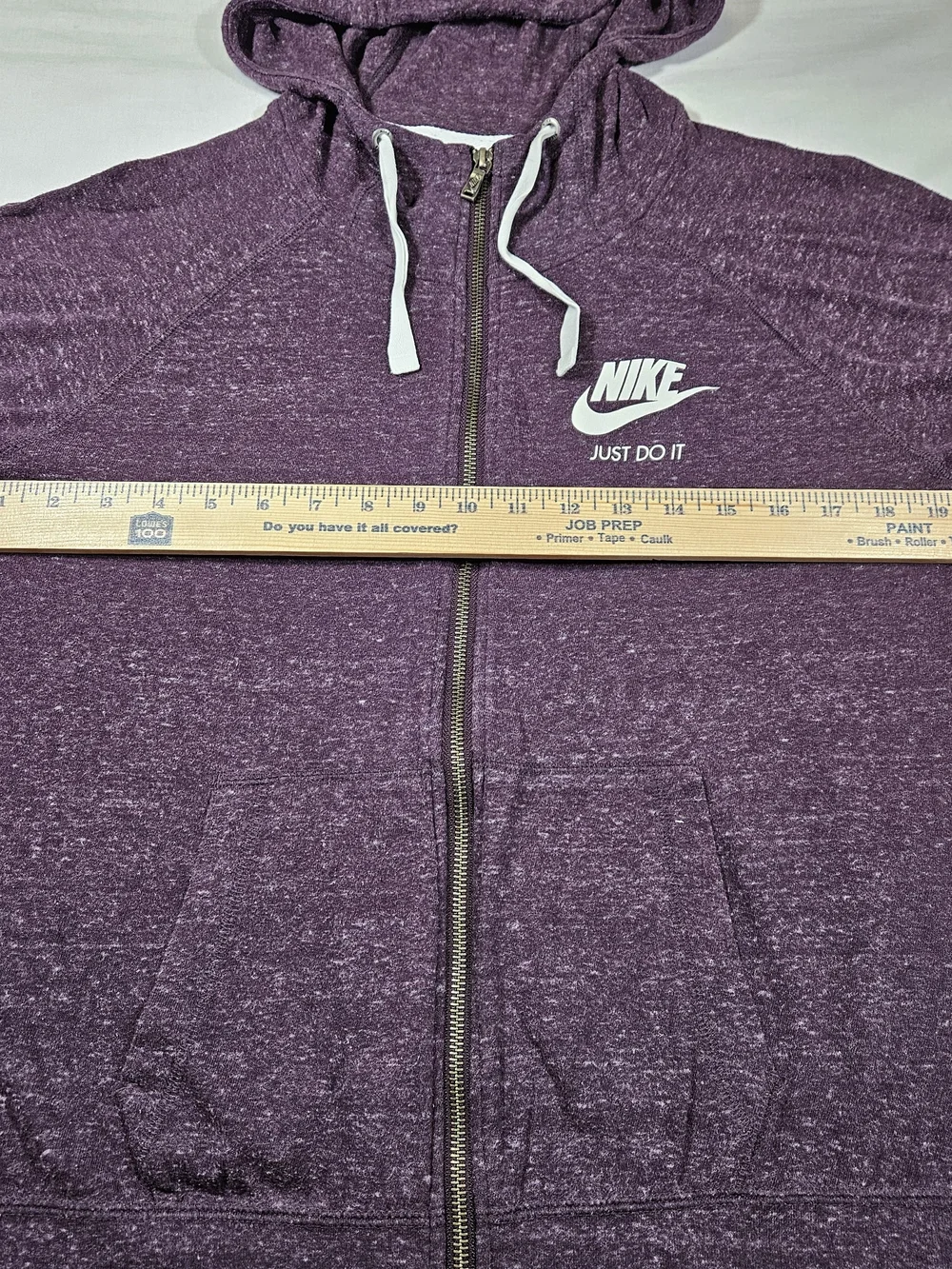 Nike Gym Vintage Just Do It Women's Lightweight Full Zip Hoodie Medium Purple